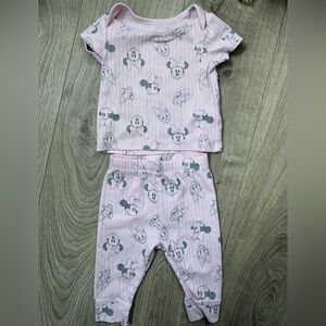Disney Baby Minnie Daisy Outfit Set Pink 9M Matching Set Cute